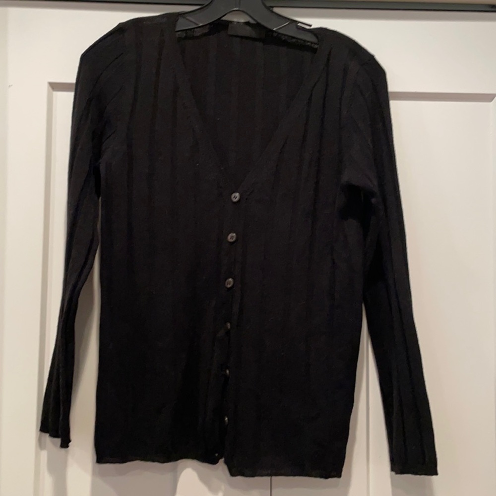 Vintage 90’s Prada black ribbed cardigan size m
